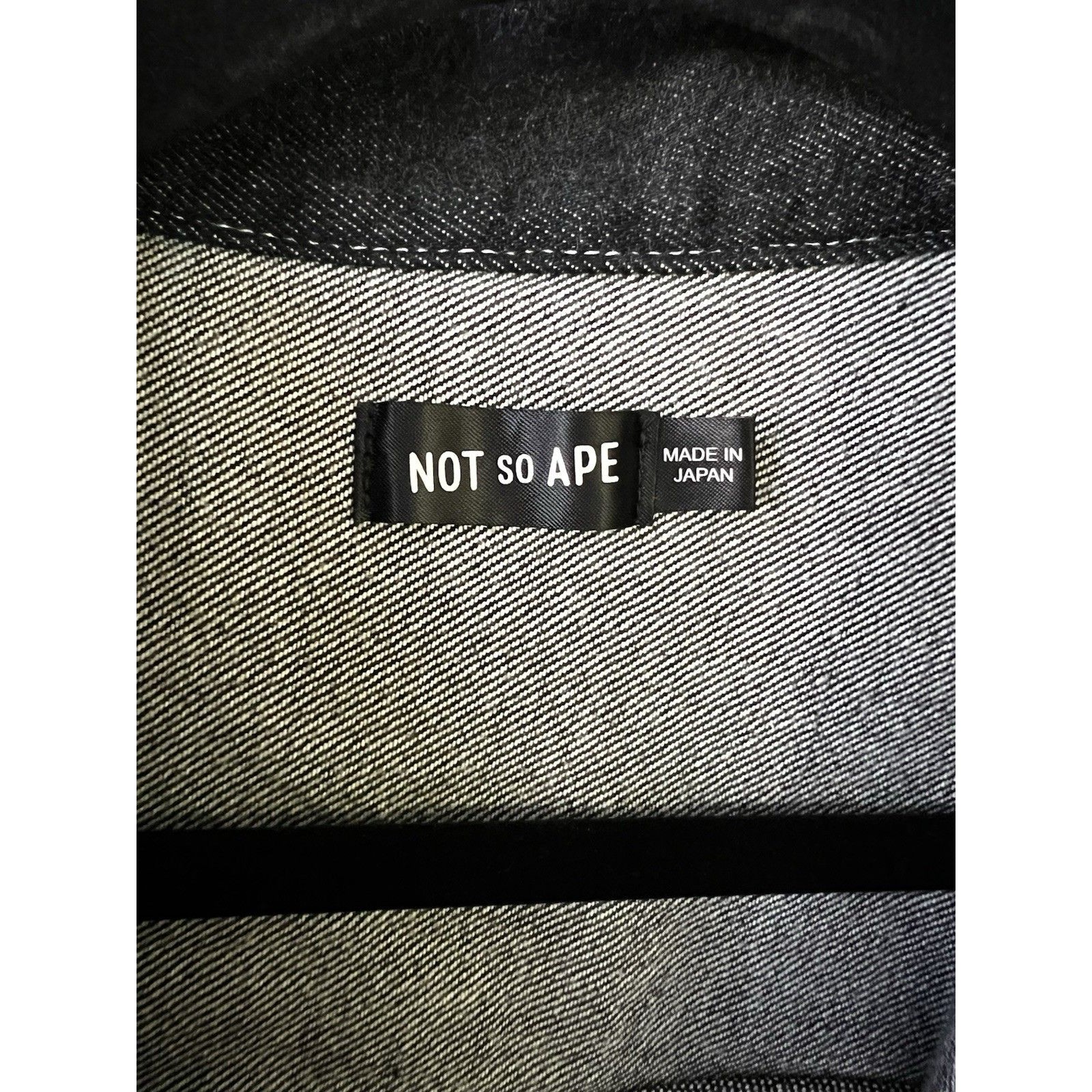 Not So Ape Washed Black Japan Indigo Men Denim Jacket Contrast Stitching Medium — image 3 of 8